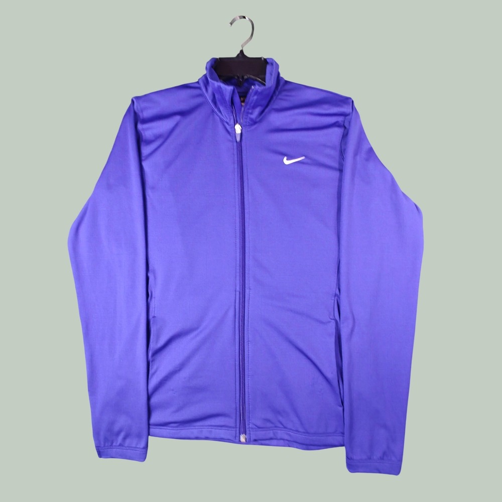 Nike Dri-FIT Womens Track Jacket indigo Full Zip Training Coat 405724-487 Medium